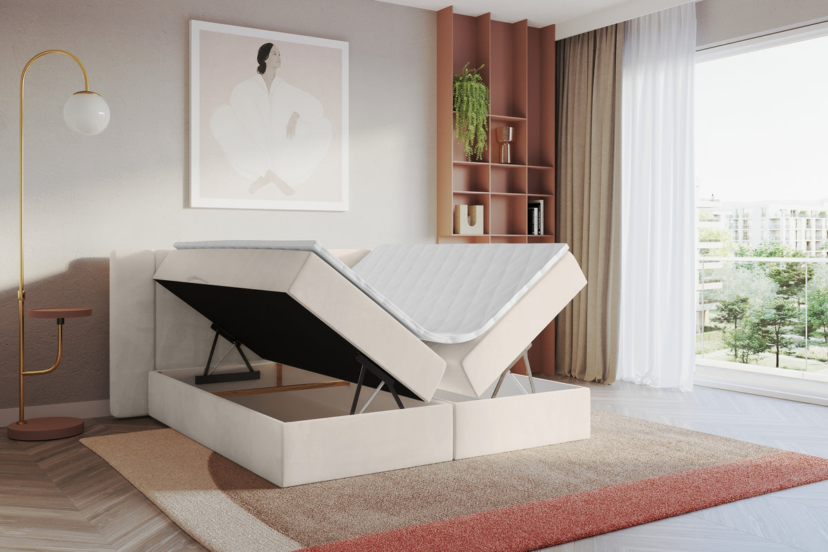 Łóżko boxspring EVON welur
