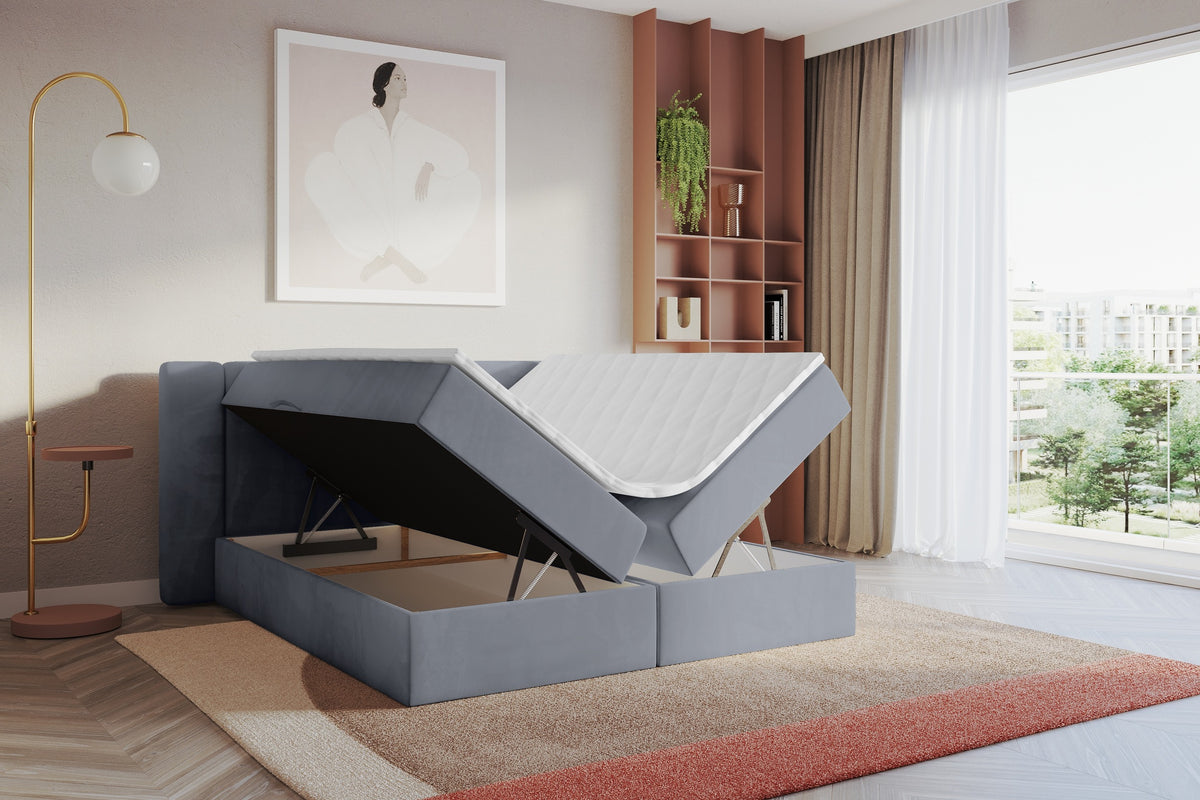 Łóżko boxspring EVON welur