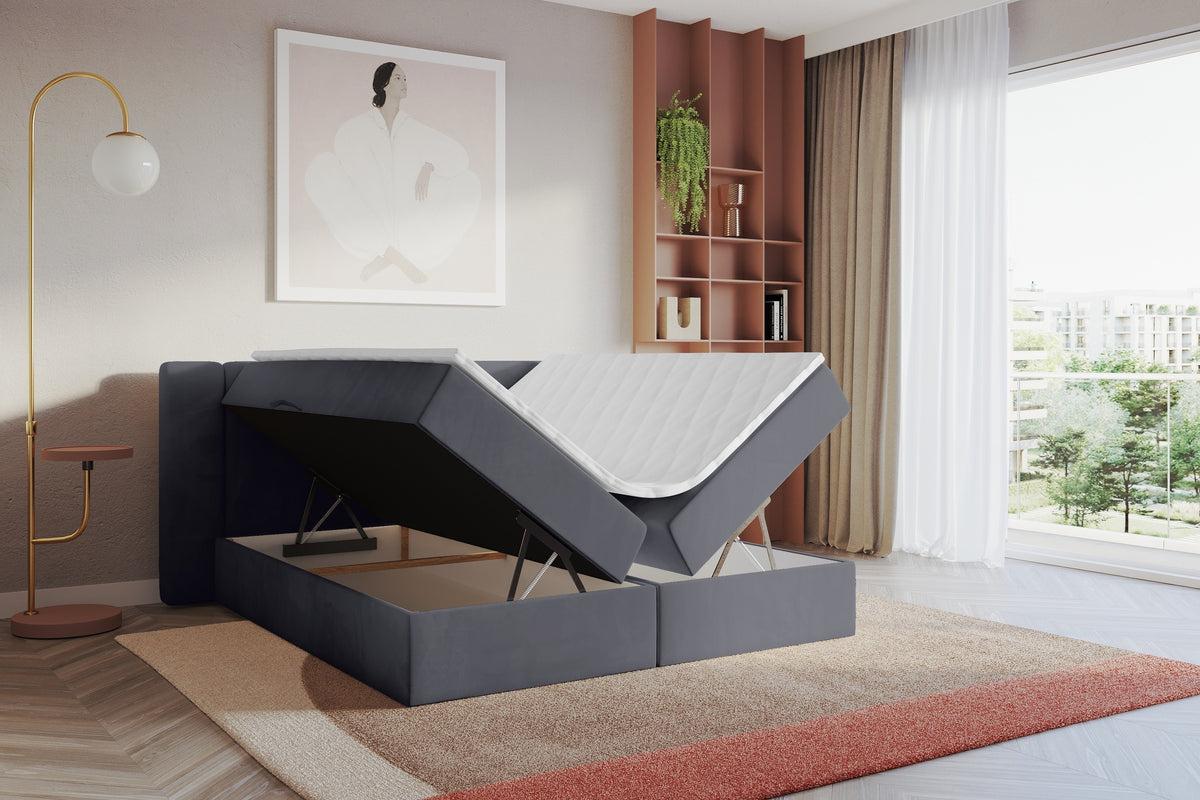 Łóżko boxspring EVON welur