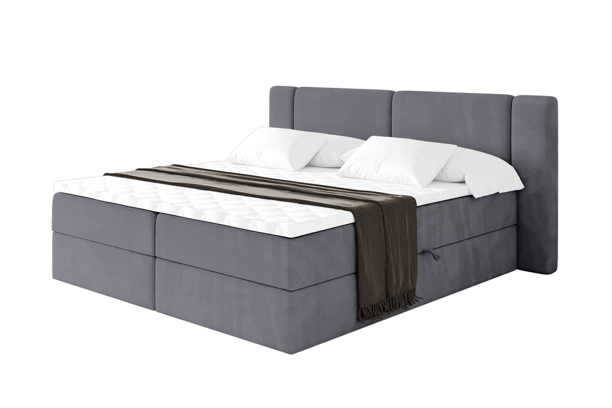 Łóżko boxspring EVON welur, Ciemnoszary - Casablanca 2315 / 120x200 cm / H3