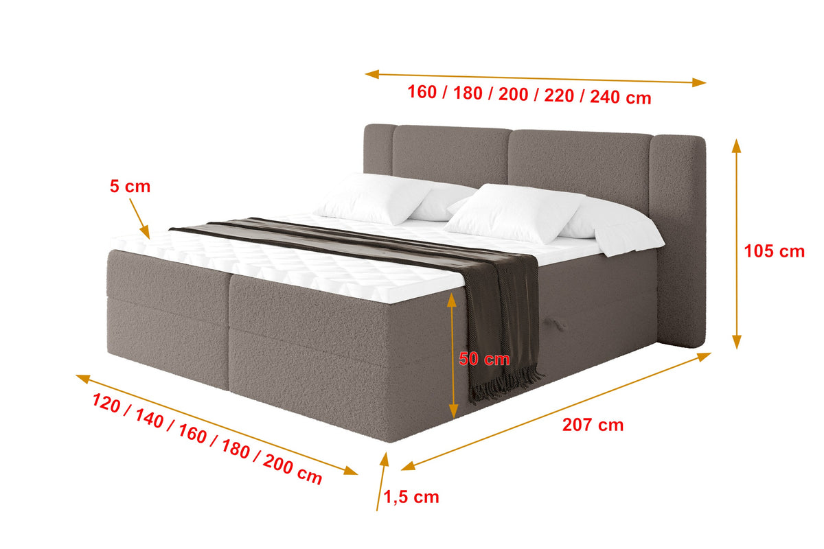 Łóżko boxspring EVON Bouclé
