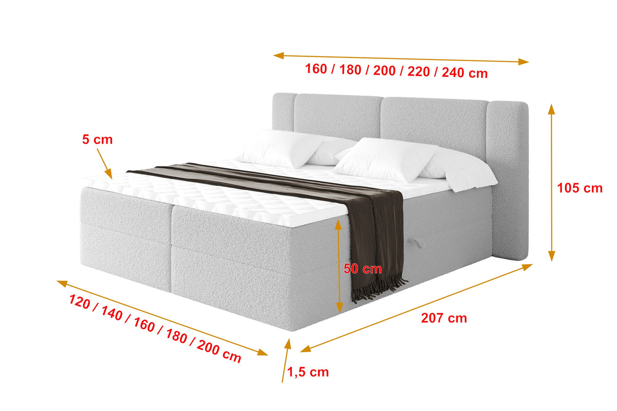 Łóżko boxspring EVON Bouclé