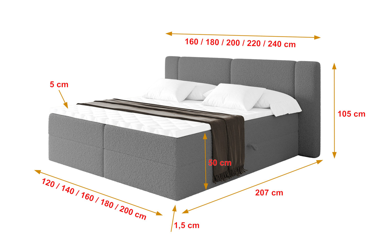 Łóżko boxspring EVON Bouclé