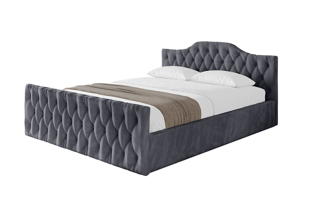 Polsterbett FALIO-Z-v1 Samt, Dunkelgrau - Casablanca 2315 / 120x200 cm / Mit Matratze