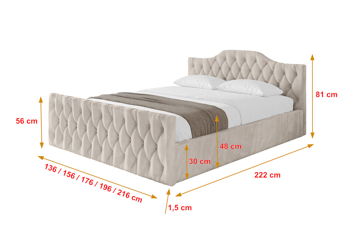 Polsterbett FALIO-Z-v1 Samt