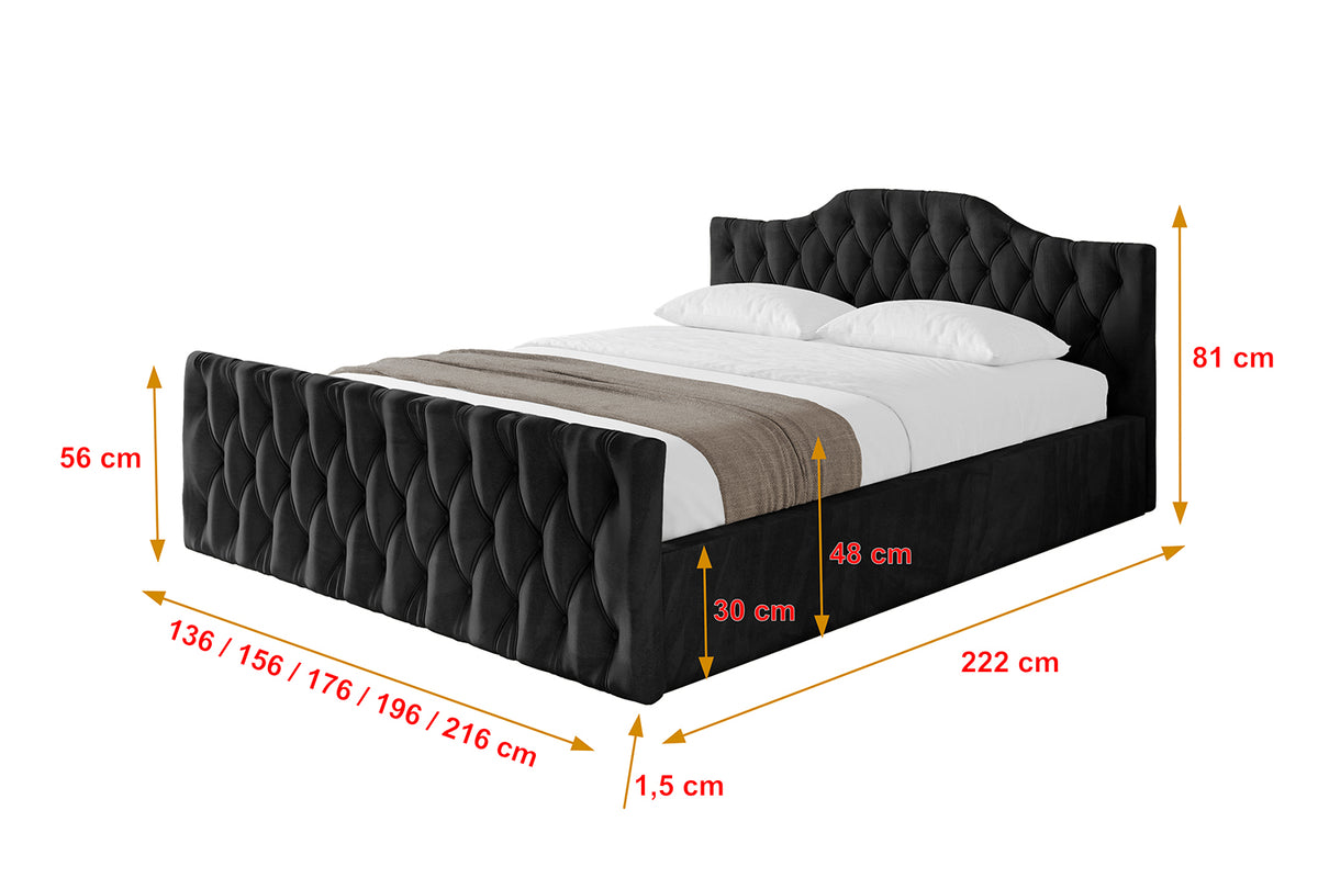Polsterbett FALIO-Z-v1 Samt