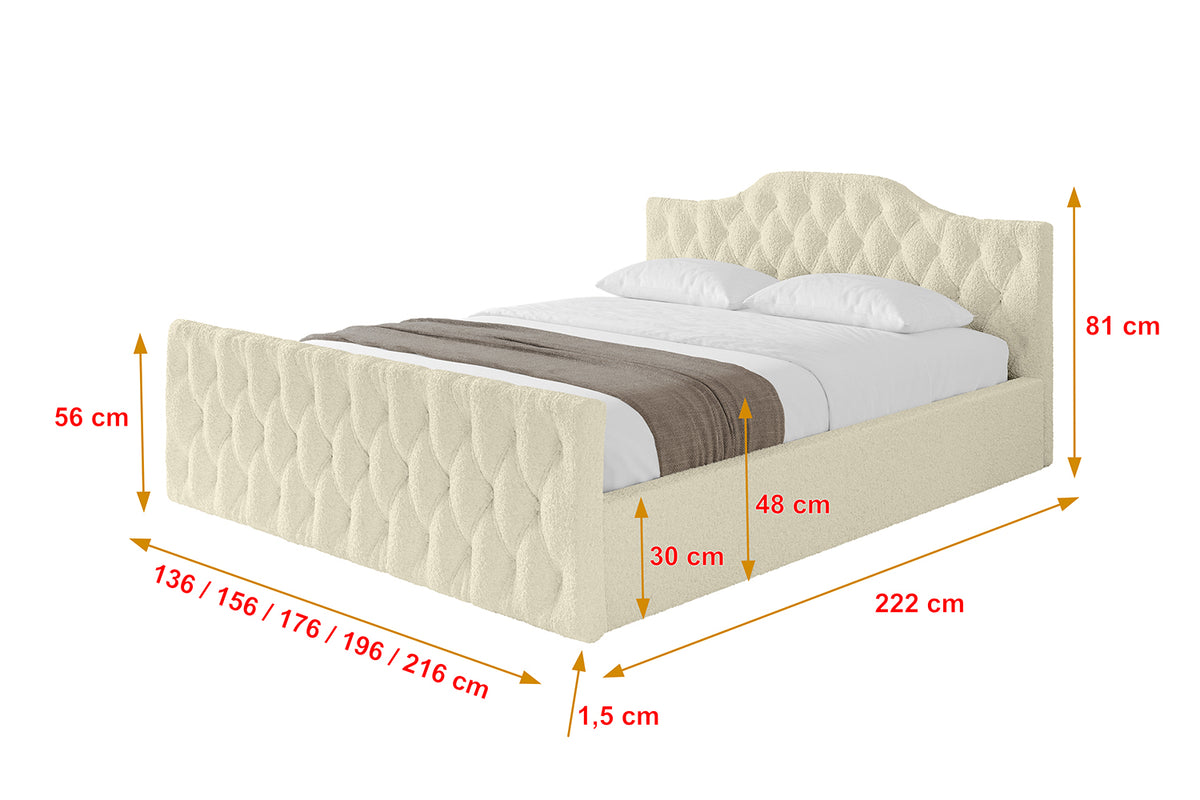 Łóżko tapicerowane FALIO-Z-v1 Bouclé