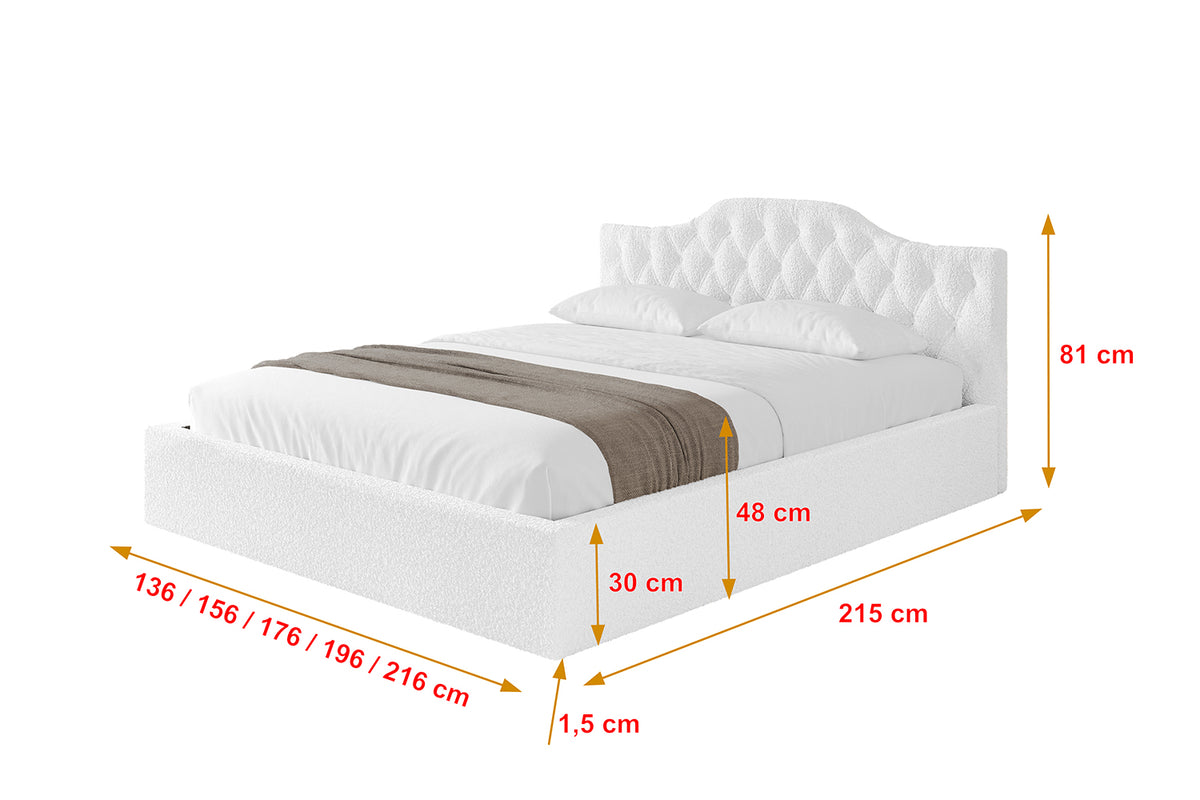 Łóżko tapicerowane FALIO-v1 Bouclé