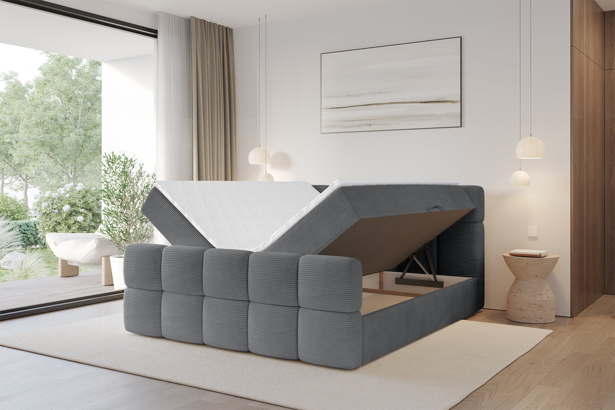 Łóżko boxspring FAMA-Z sztruks