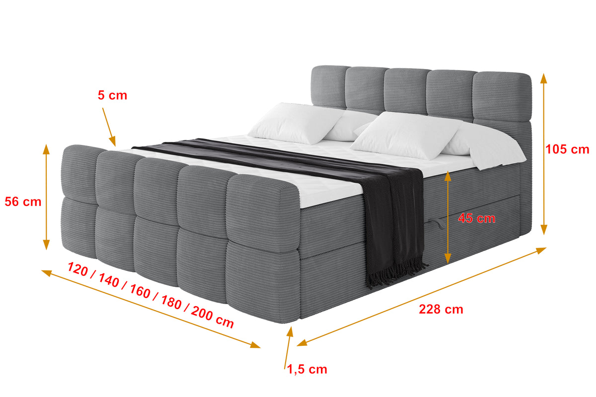 Łóżko boxspring FAMA-Z sztruks