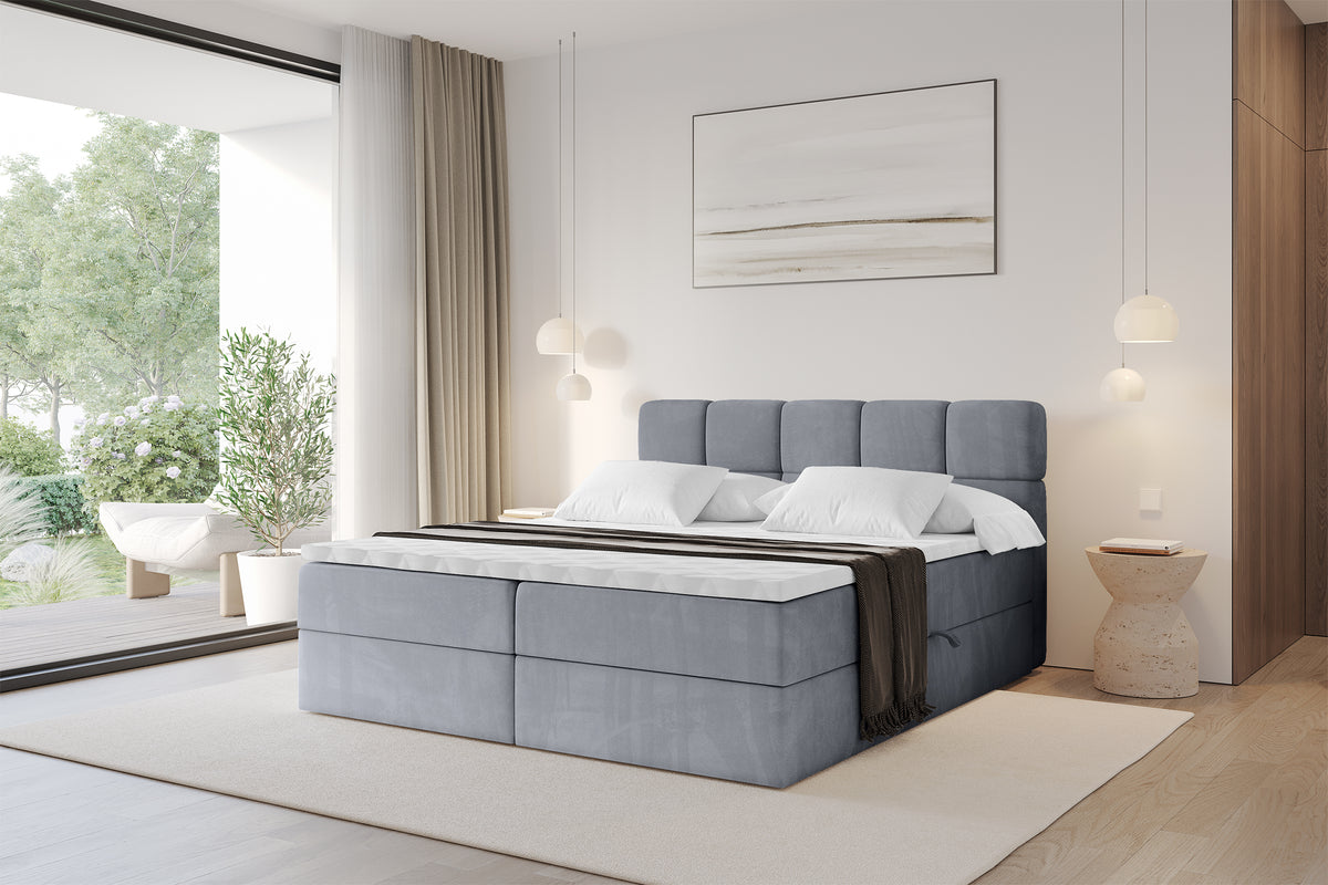 Łóżko boxspring FAMA welur