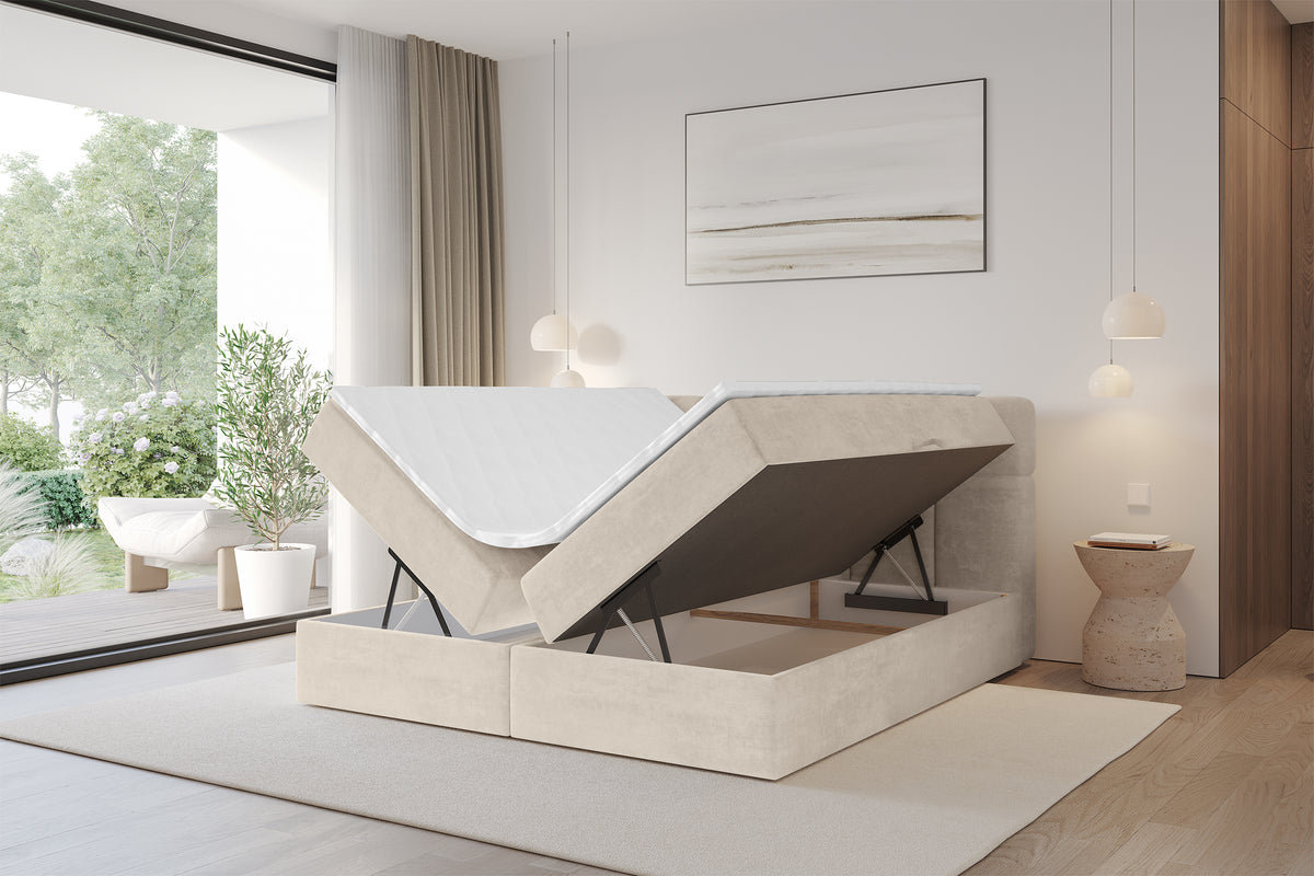 Łóżko boxspring FAMA welur