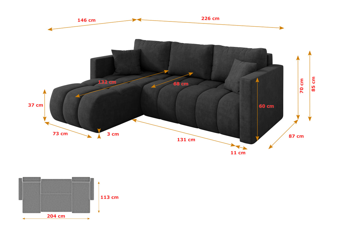 Ecksofa GARD-L Samt