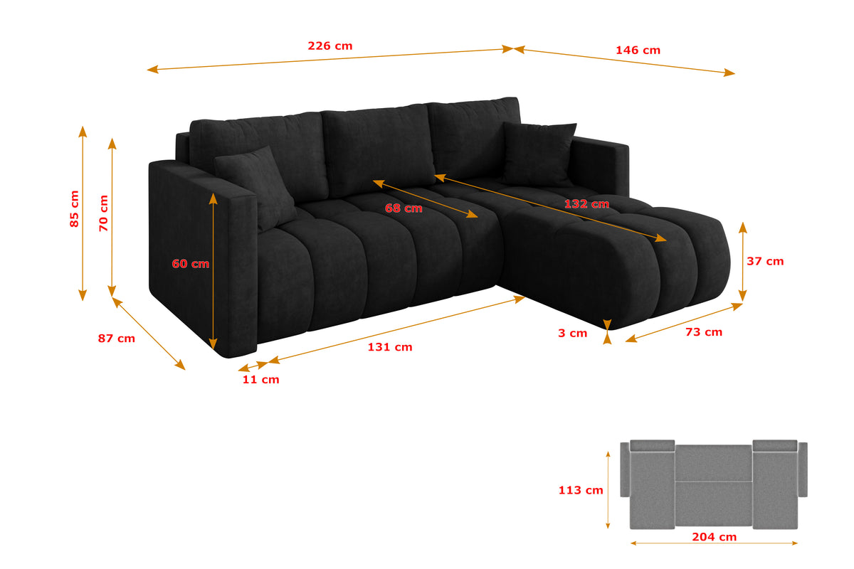 Ecksofa GARD-L Samt