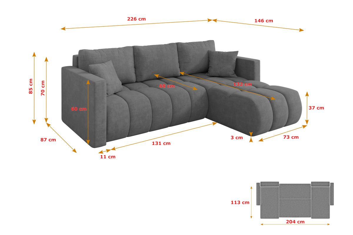 Ecksofa GARD-L Samt