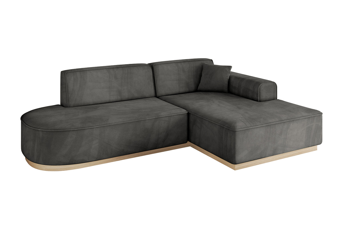 Narożnik IREA-L1 welur, Ciemnoszary - Dream Velvet 202.13 / Otomana z prawej / Bez funkcji spania