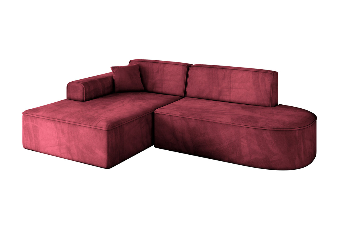 Narożnik IREA-L1-v3 welur, Bordowy - Dream Velvet 202.11 / Otomana z lewej / Bez funkcji spania