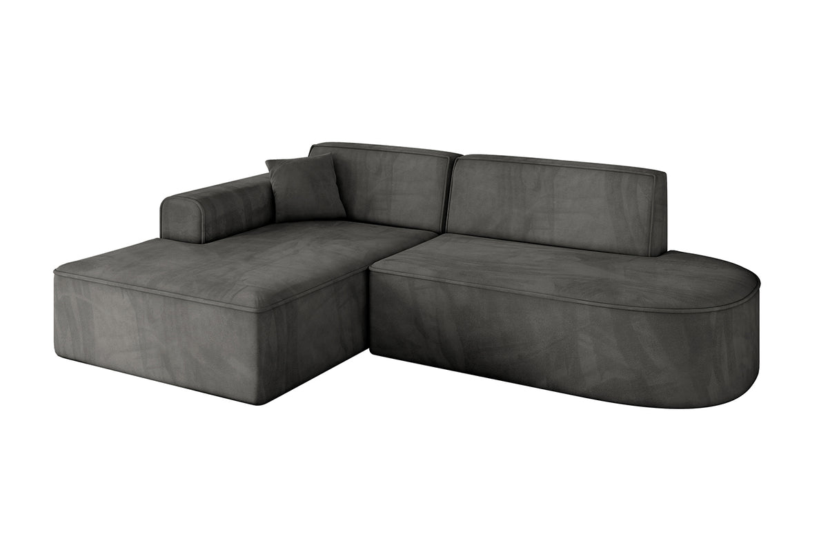 Narożnik IREA-L1-v3 welur, Ciemnoszary - Dream Velvet 202.13 / Otomana z lewej / Bez funkcji spania