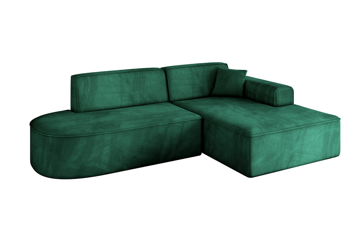 Narożnik IREA-L1-v3 welur, Zielony - Dream Velvet 202.31 / Otomana z prawej / Bez funkcji spania