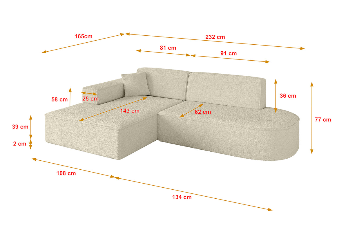 Narożnik IREA-L1-v4 Bouclé