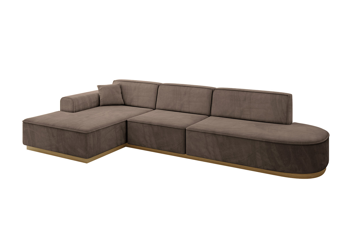 Narożnik IREA-L2-v2 welur, Brązowy - Dream Velvet 202.37 / Otomana z lewej / Bez funkcji spania