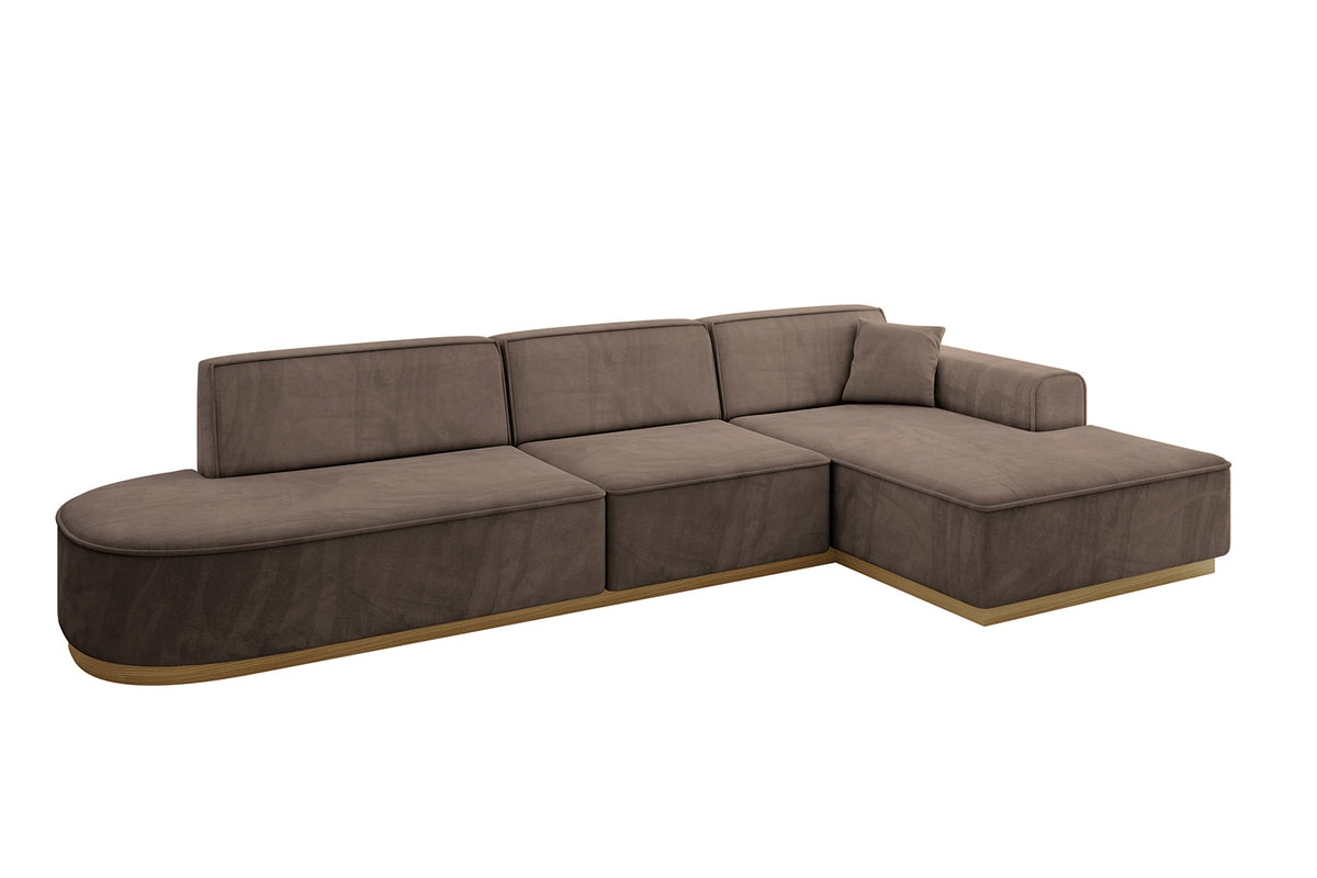 Narożnik IREA-L2-v2 welur, Brązowy - Dream Velvet 202.37 / Otomana z prawej / Bez funkcji spania