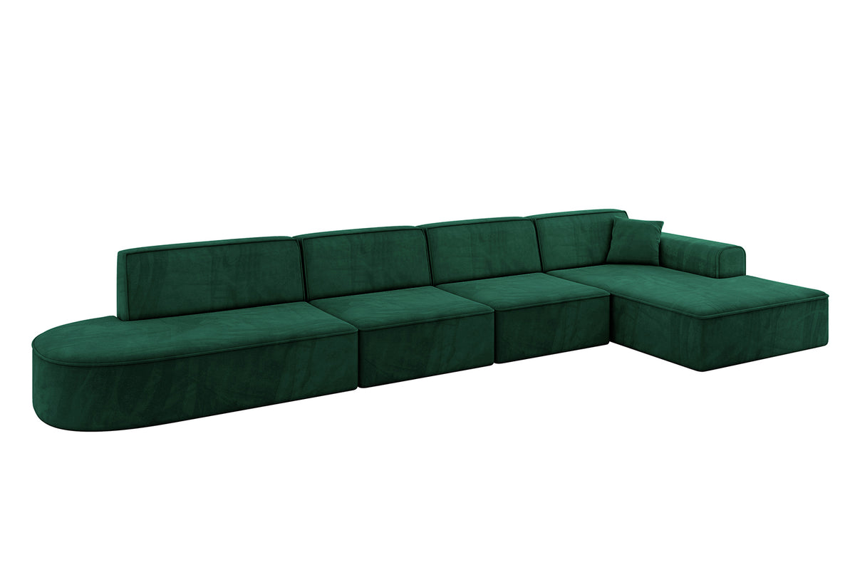 Narożnik IREA-L3-v3 welur, Zielony - Dream Velvet 202.31 / Otomana z prawej / Bez funkcji spania