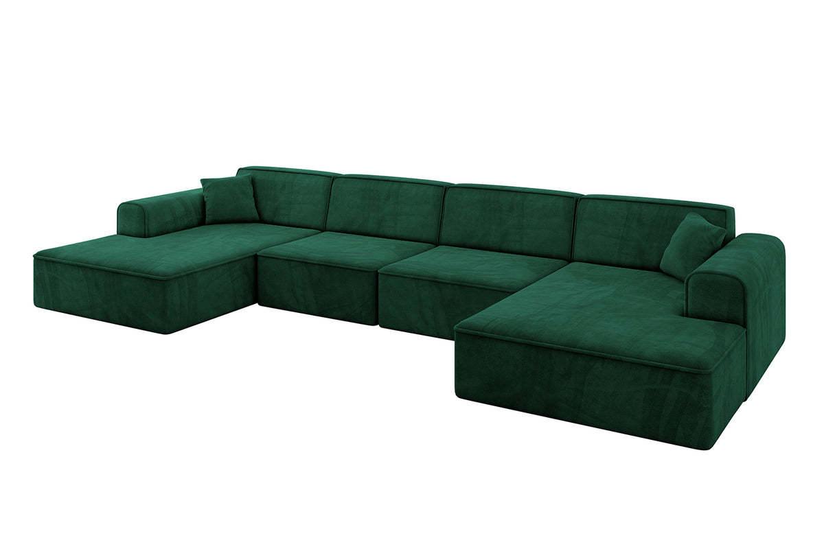 Wohnlandschaft IREA-U2-v3 Samt, Grün - Dream Velvet 202.31 / U-Form / Ohne Schlaffunktion