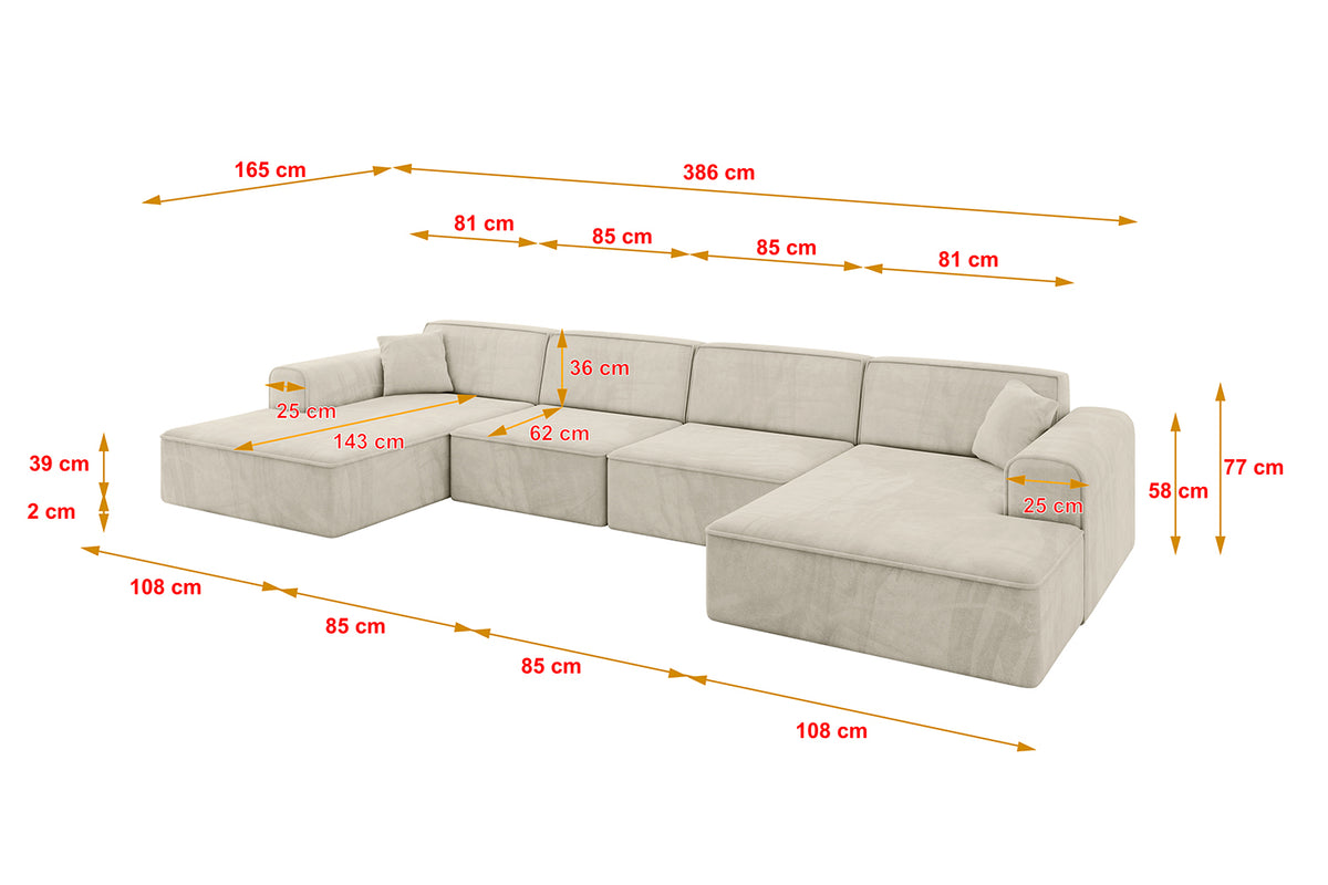 Wohnlandschaft IREA-U2-v3 Samt