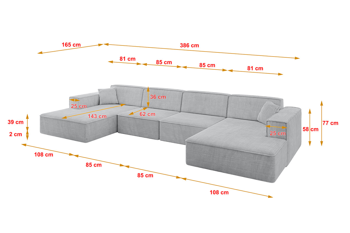 Wohnlandschaft IREA-U2-v4 Cord