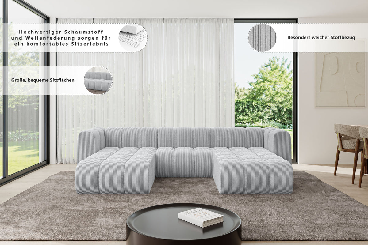 Wohnlandschaft JOREN-U1 Bouclé