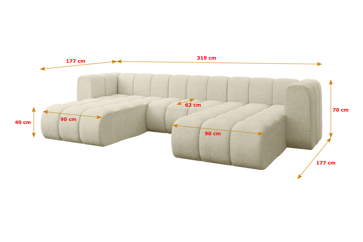 Wohnlandschaft JOREN-U1 Bouclé