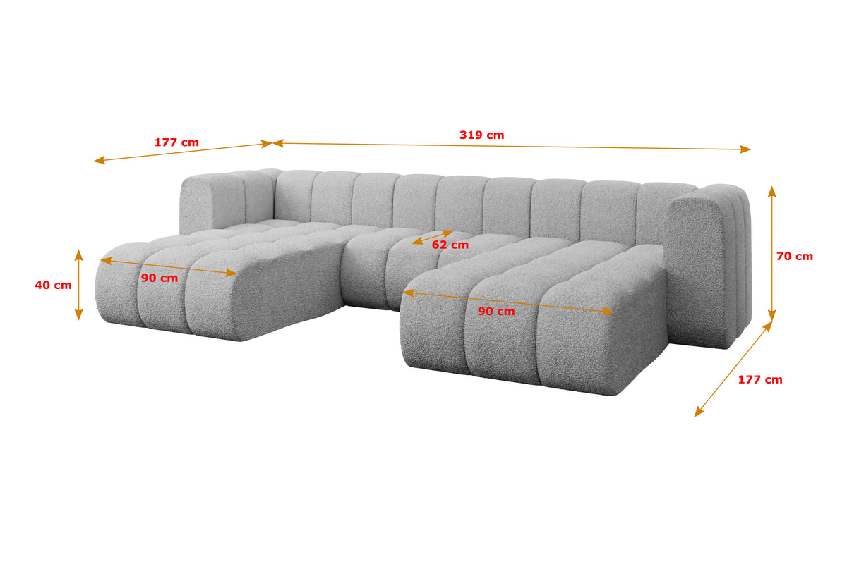 Wohnlandschaft JOREN-U1 Bouclé