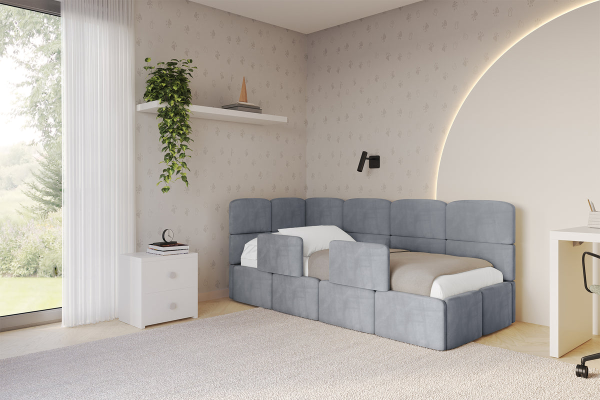 Łóżko młodzieżowe KIVY welur prawostronne