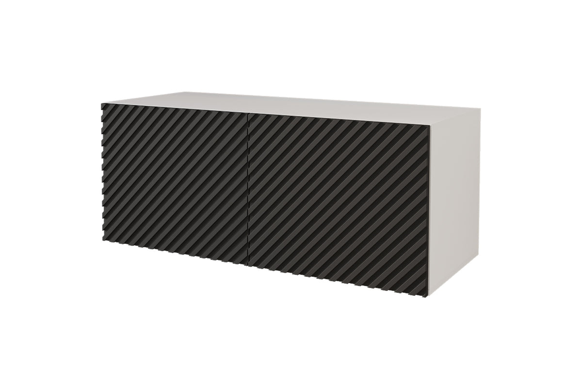 Szafka RTV ZENO, Biały/Czarny / 100 cm / Wiszący