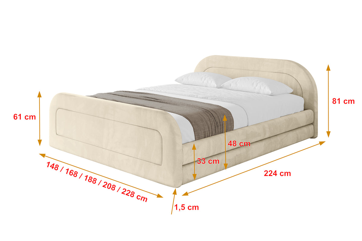 Łóżko tapicerowane LERIS-Z-v1 welur