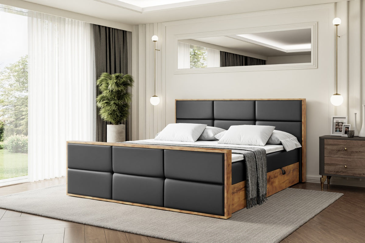 Łóżko boxspring LOLLI1-Z ekoskóra