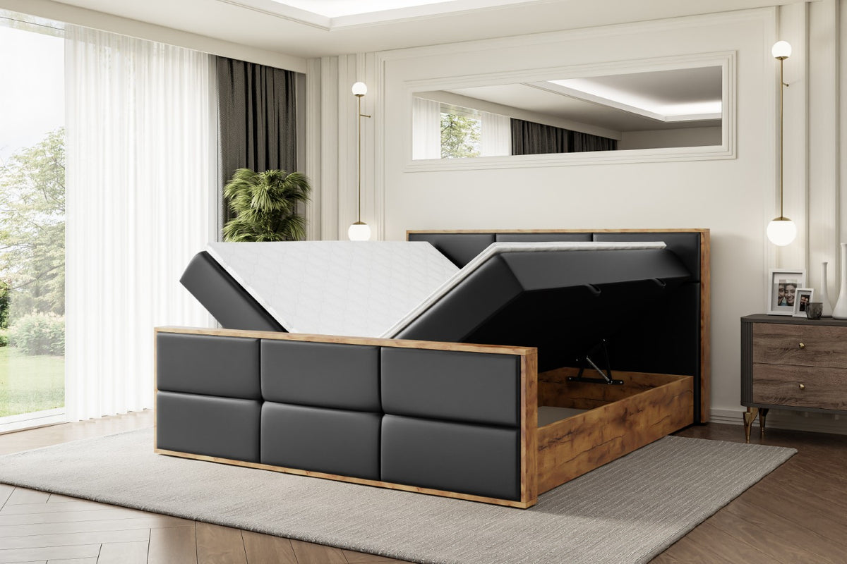 Łóżko boxspring LOLLI1-Z ekoskóra