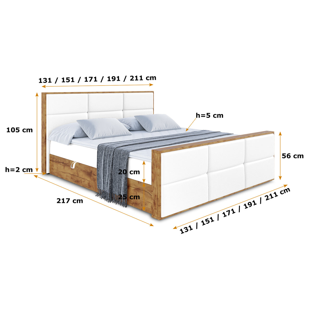 Łóżko boxspring LOLLI1-Z ekoskóra