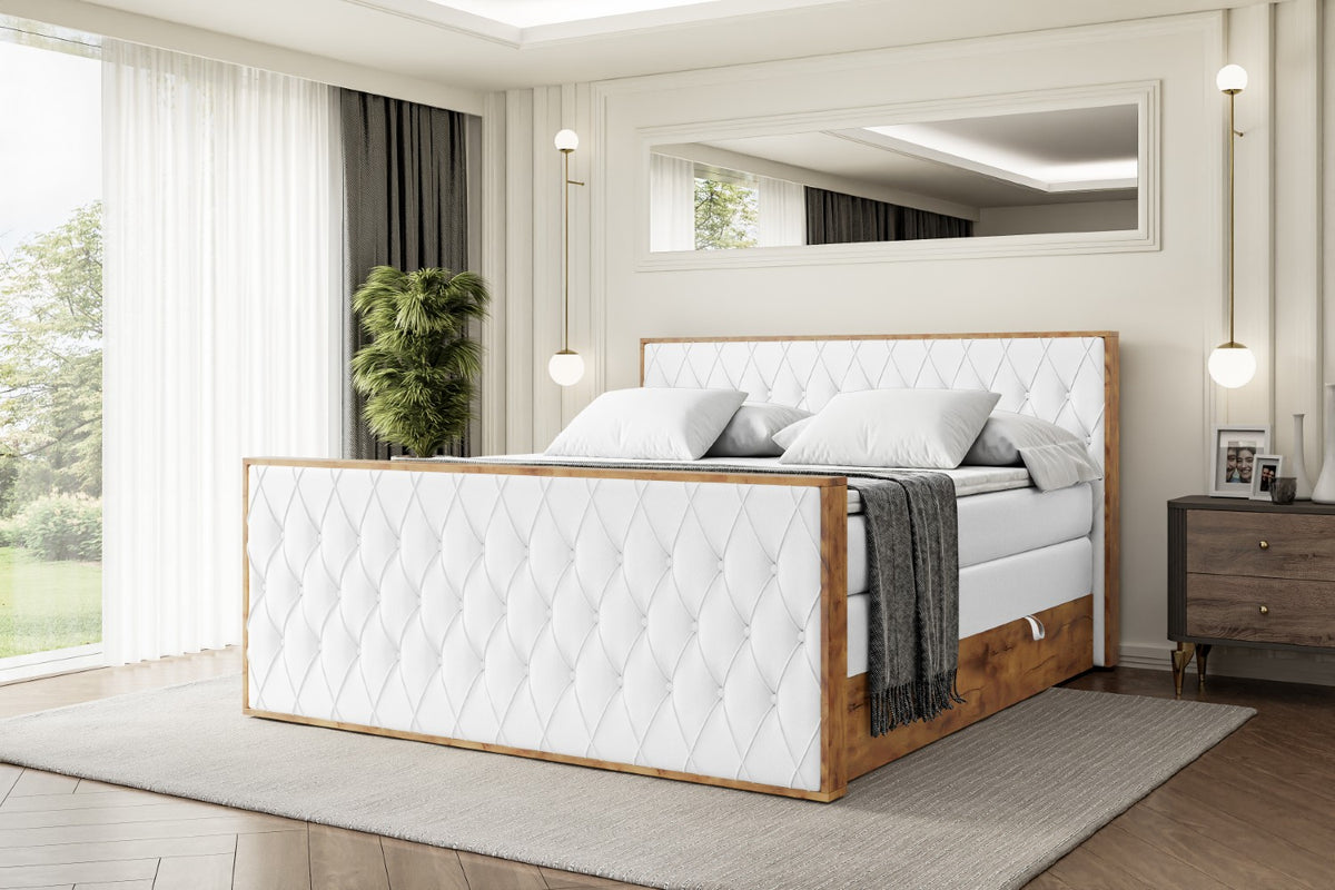 Łóżko kontynentalne LOLLI5-Z KING ekoskóra