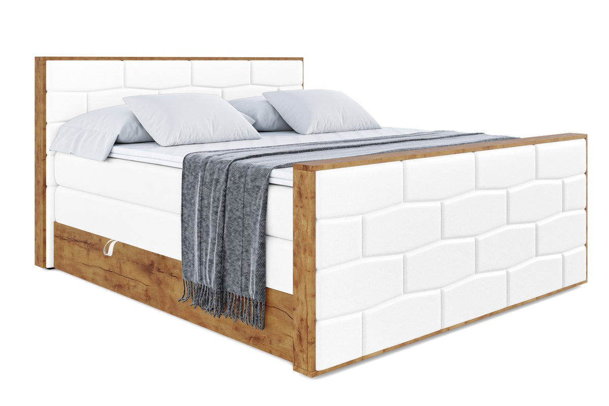 Boxspringbett LOLLI8-Z KING Kunstleder, Weiß - Soft 17 / 120x200 cm