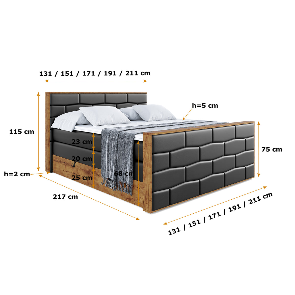 Boxspringbett LOLLI8-Z KING Kunstleder