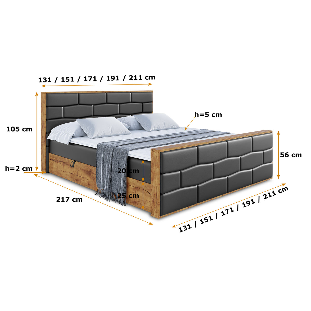 Łóżko boxspring LOLLI8-Z ekoskóra