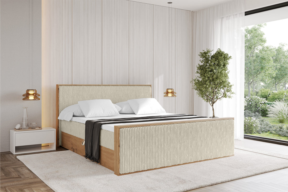 Łóżko boxspring LOLLI9-Z sztruks