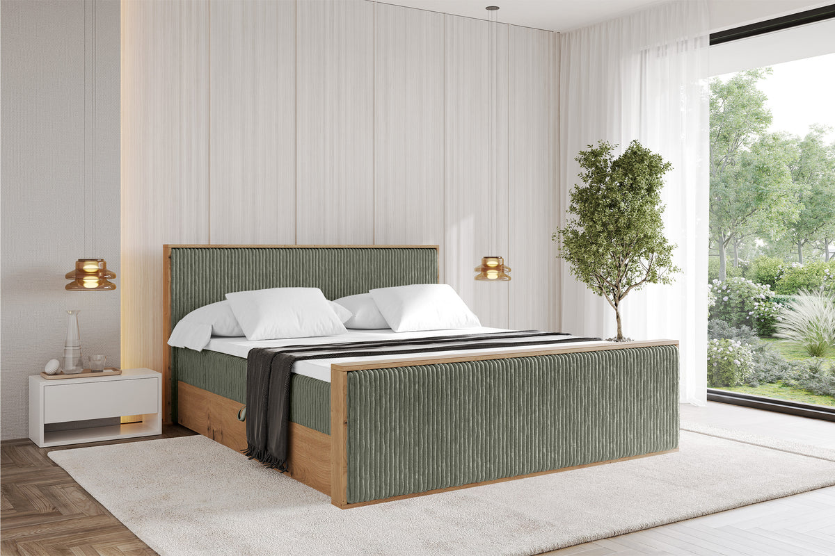 Łóżko boxspring LOLLI9-Z sztruks