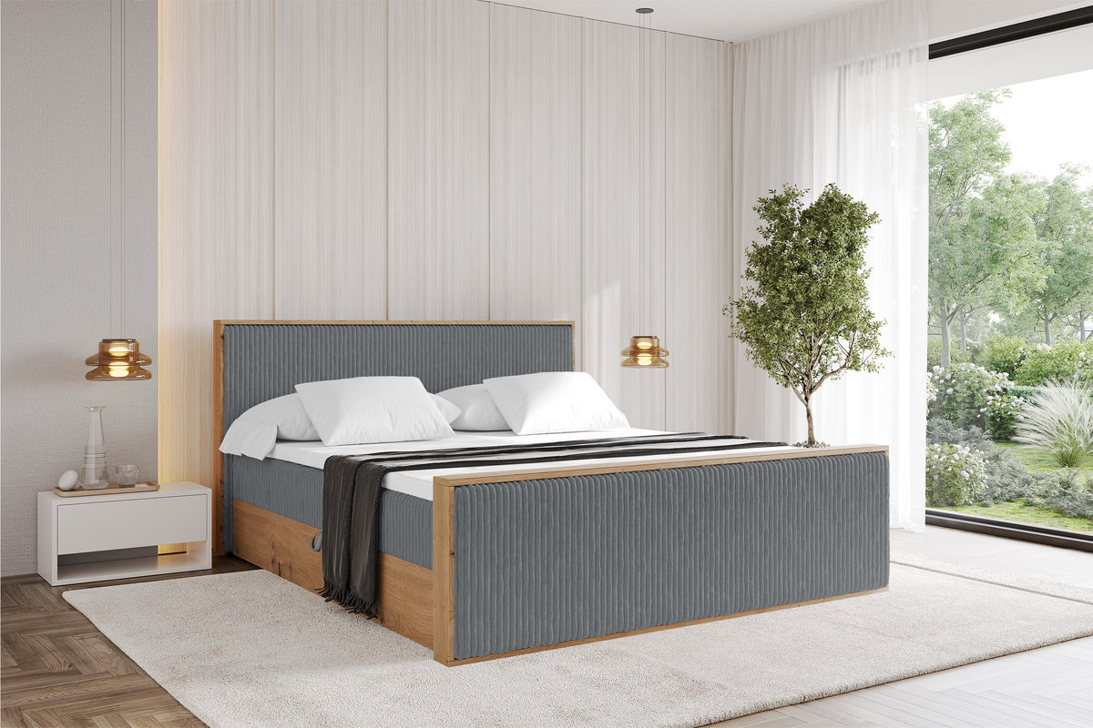 Łóżko boxspring LOLLI9-Z sztruks