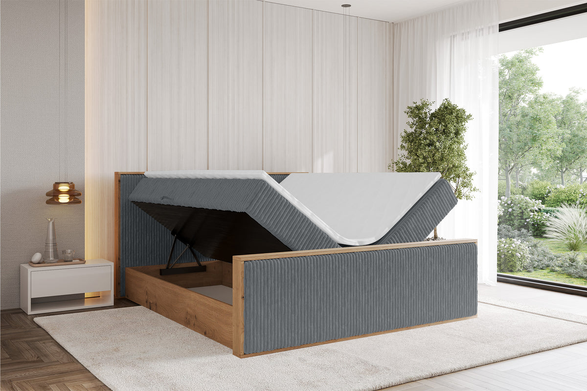 Łóżko boxspring LOLLI9-Z sztruks