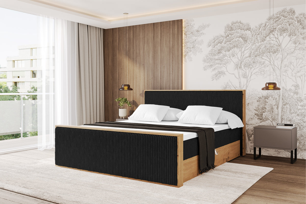 Łóżko boxspring LOLLI9-Z sztruks