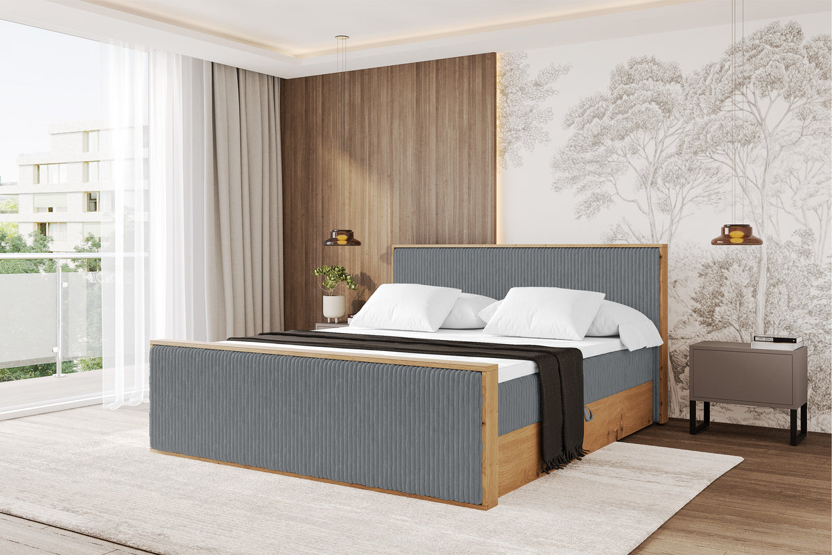 Łóżko boxspring LOLLI9-Z sztruks