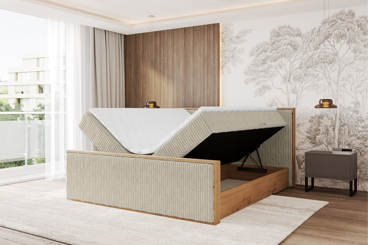 Łóżko boxspring LOLLI9-Z sztruks